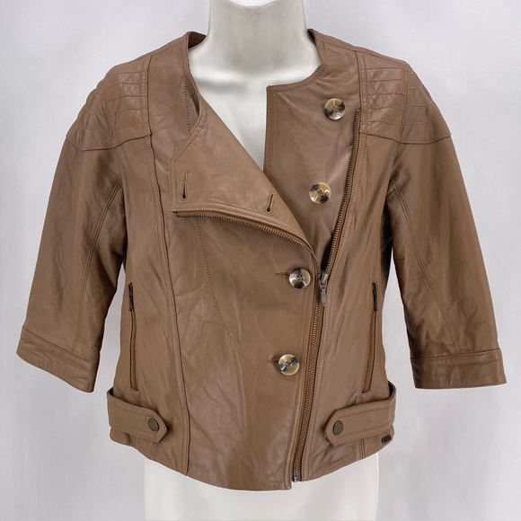 Emu brown sheepskin leather jacket - Picture 1 of 11